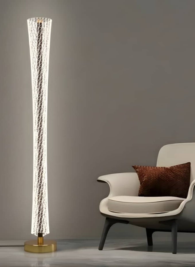 ACCEPT LED Acrylic Floor Lamp with Gold Base Electric Operated with 3 Colors Switch for Lighting White, Yellow and daylight - Image 2